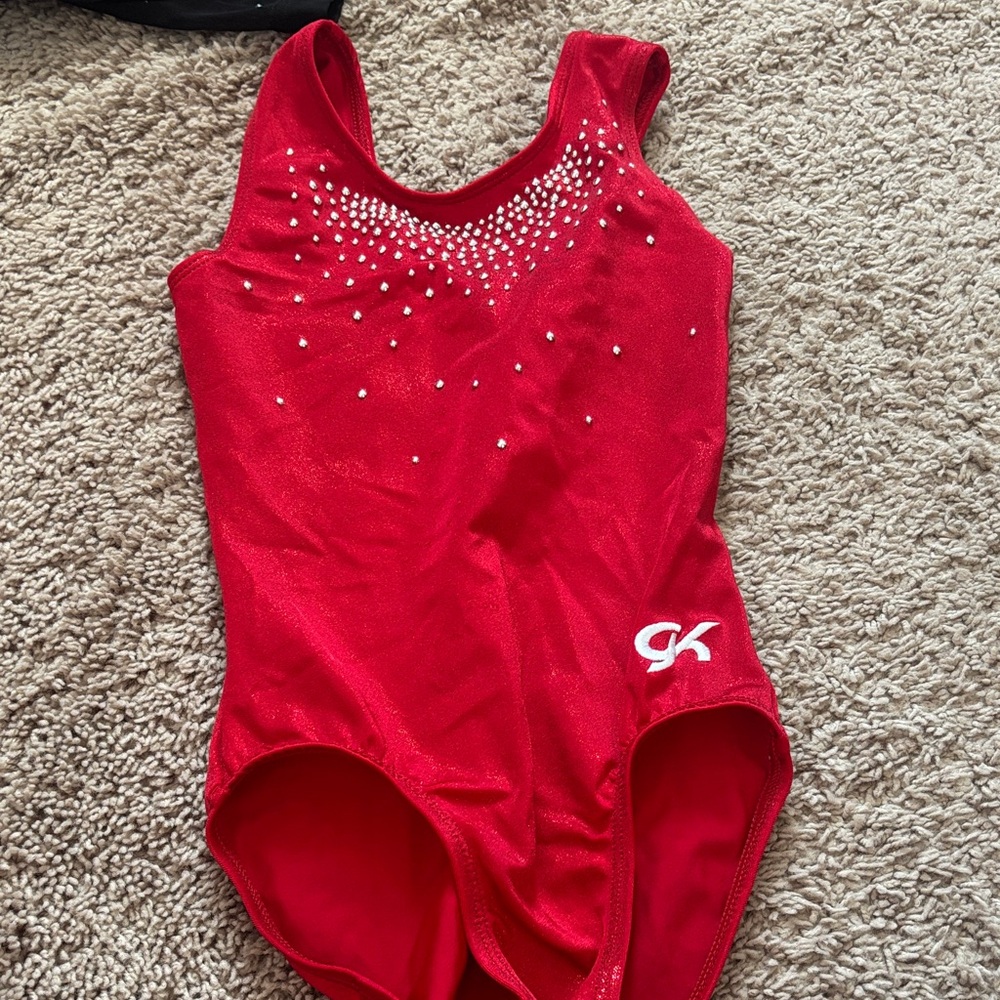 GK Red Leotard with White Accents